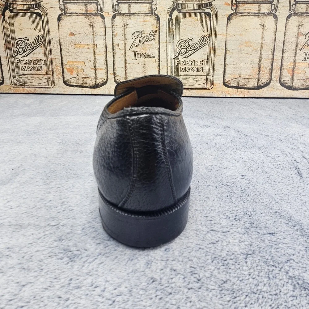 Vintage Cole Haan Loafers Mens 13F Black Pebbled Leather Slip On Shoes Vibram